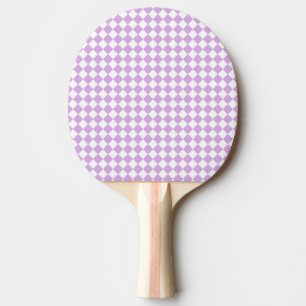 Purple and White Chequered Pattern Ping Pong Paddle