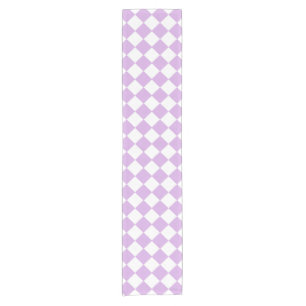 Purple and White Chequered Pattern Short Table Runner