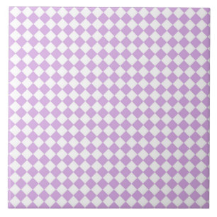 Purple and White Chequered Pattern Tile