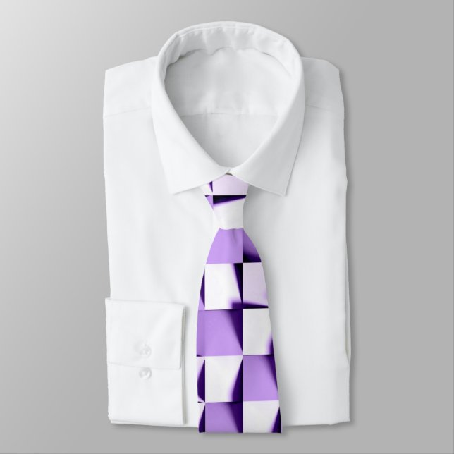 purple and white chequered weave tie (Tied)