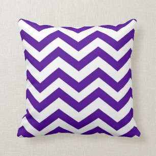 Purple and White Chevron Cushion