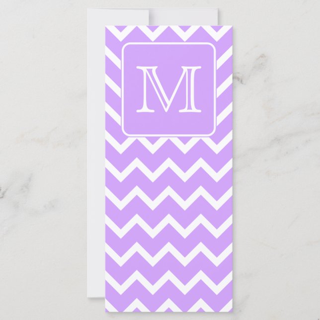 Purple and White Chevron Design. Custom Monogram. (Front)