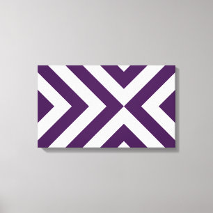 Purple and White Chevrons Canvas Print