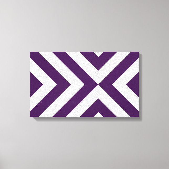 Purple and White Chevrons Canvas Print (Front)