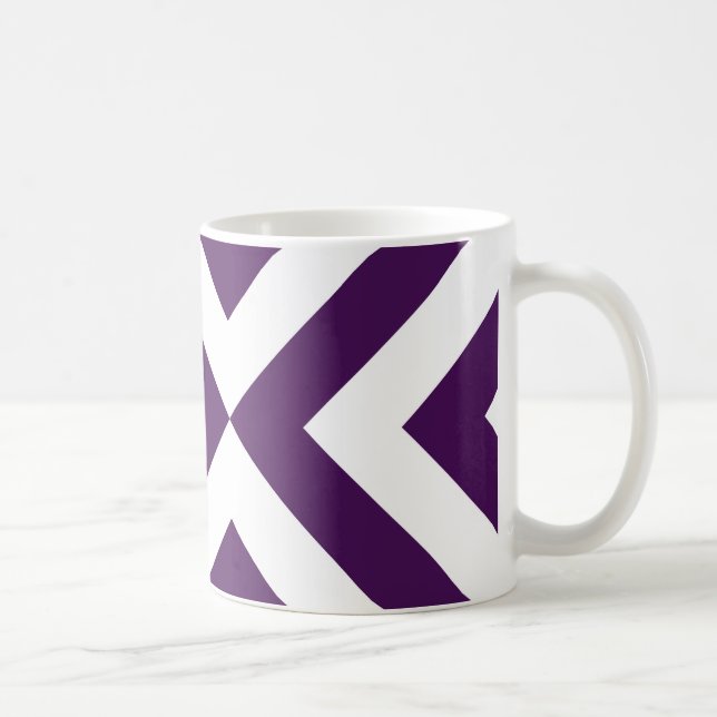 Purple and White Chevrons Coffee Mug (Right)