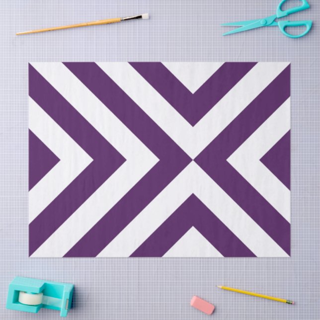 Purple and White Chevrons Tissue Paper (Craft)