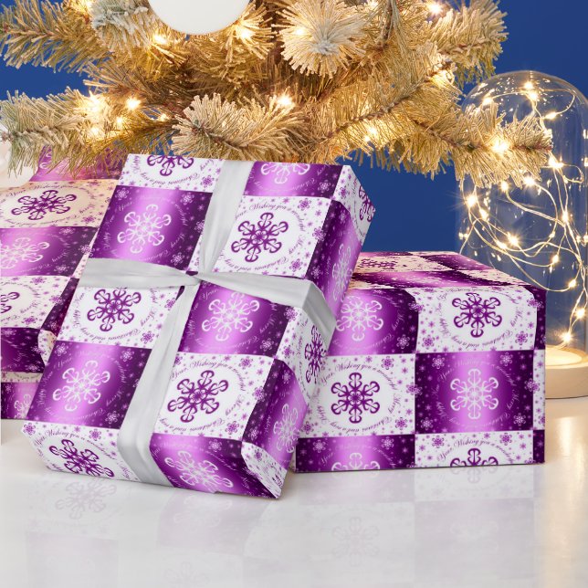Purple and White Christmas Wrapping Paper (Holidays)
