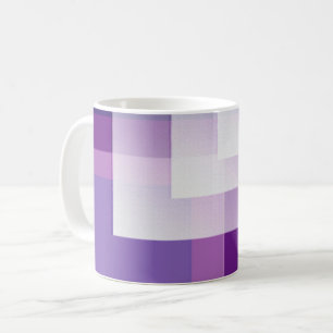 Purple and white coffee mug