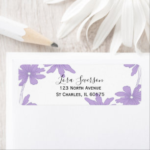 Purple and White Daisies Return Address
