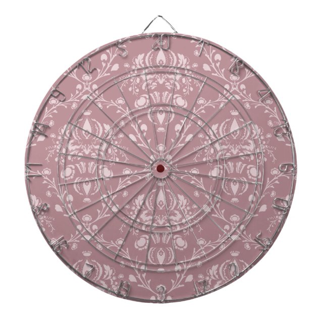 Purple and White Damask Dartboard (Front)