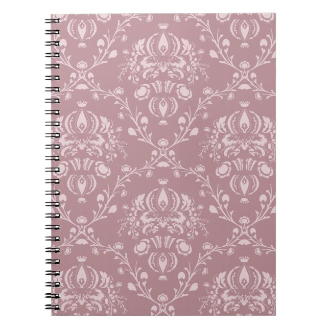 Purple and White Damask Notebook (Front)