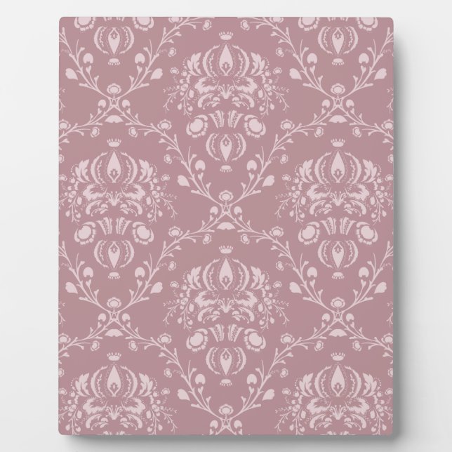 Purple and White Damask Plaque (Front)