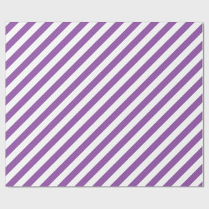 Purple And White Diagonal Stripes Pattern Wrapping Paper