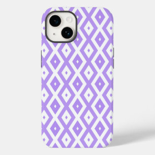 Purple and white diamond pattern Case-Mate iPhone 14 case