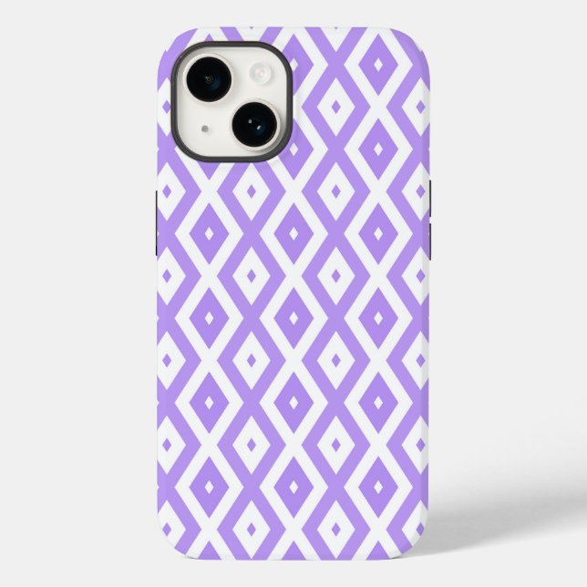Purple and white diamond pattern Case-Mate iPhone case (Back)