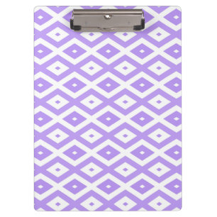 Purple and white diamond pattern clipboard