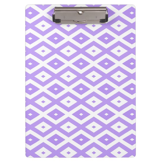 Purple and white diamond pattern clipboard (Front)