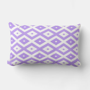 Purple and white diamond pattern lumbar cushion