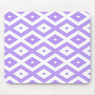Purple and white diamond pattern mouse mat