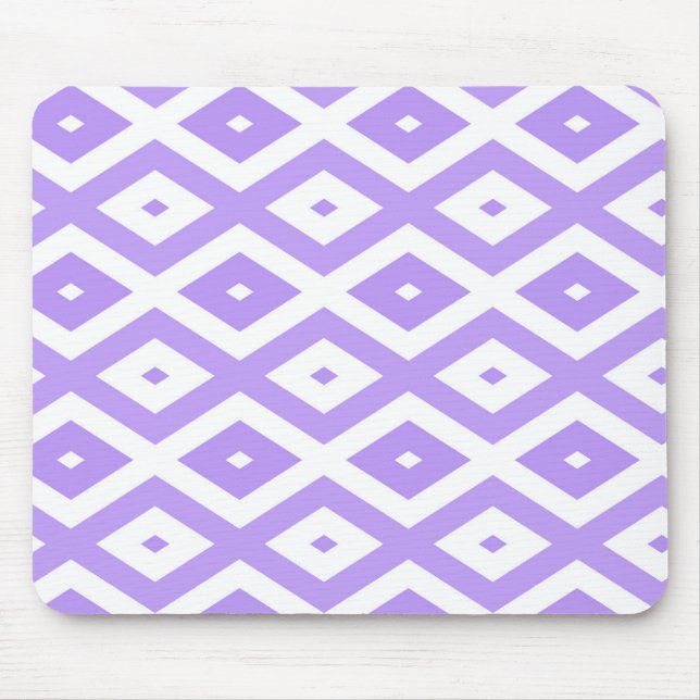 Purple and white diamond pattern mouse mat (Front)