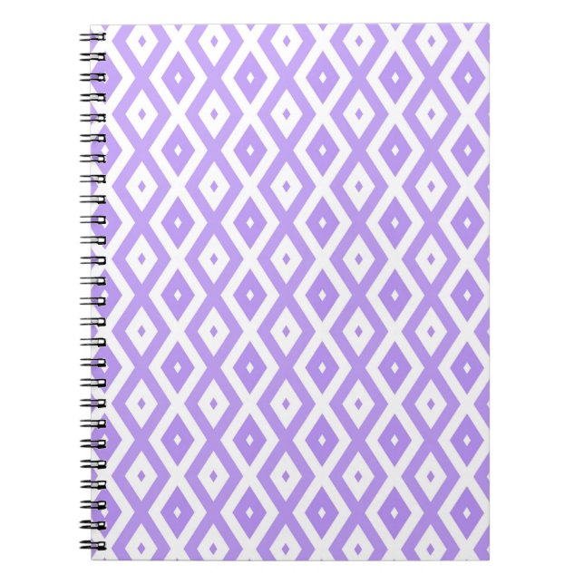 Purple and white diamond pattern notebook (Front)
