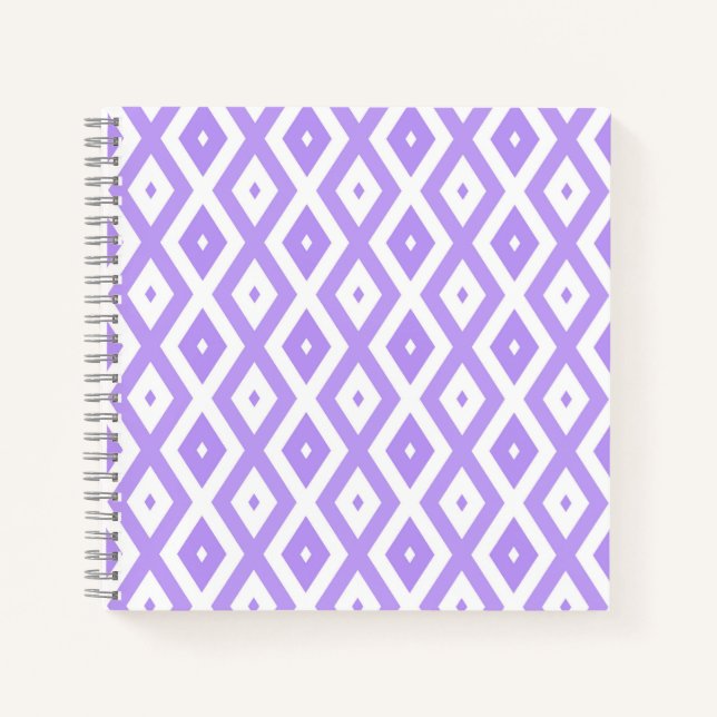 Purple and white diamond pattern notebook (Front)