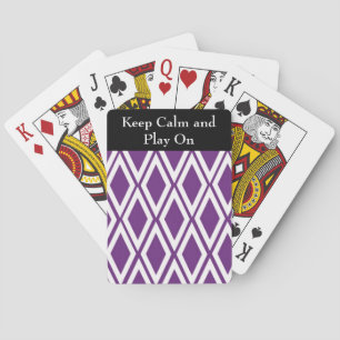 Purple and White Diamond Pattern Playing Cards