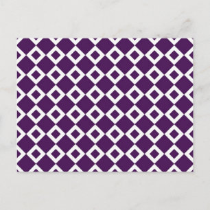 Purple and White Diamond Pattern Postcard