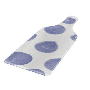 Purple And White Dots Circle Pattern Cutting Board