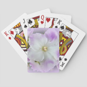 Purple and White Fancy African Violets Playing Cards