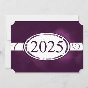 Purple and White Floral Button 2025 Card