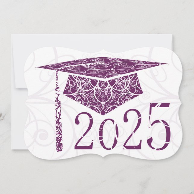 Purple and White Floral Cap 2025 Card (Front)