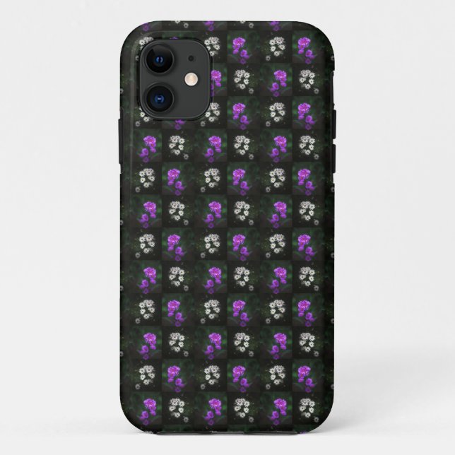 Purple and White Floral Case-Mate iPhone Case (Back)