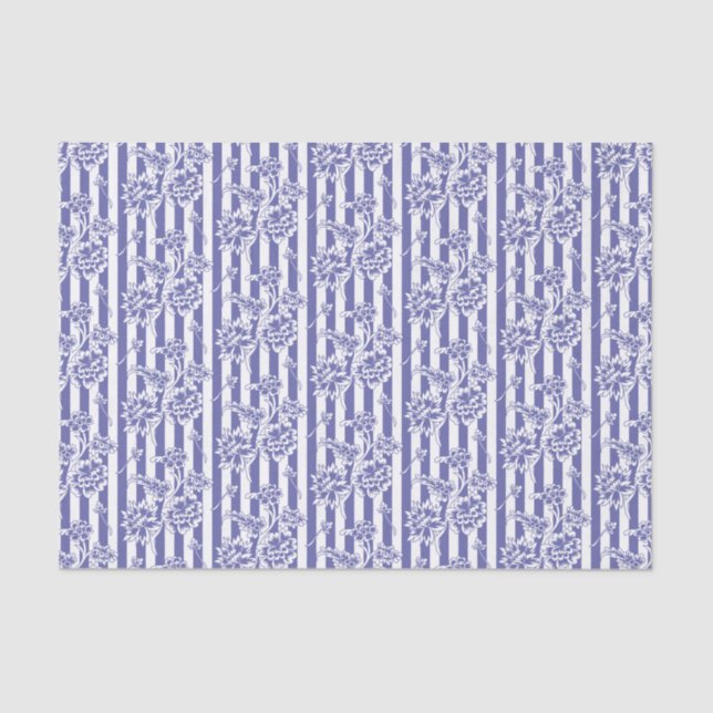 Purple and White Floral Chintz Tissue Paper (Front)