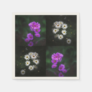 Purple and White Floral Napkin