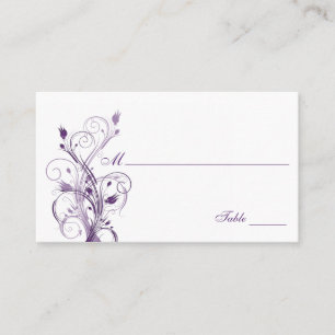 Purple and White Floral Place Cards