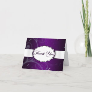 Purple and White Floral Thank You Card