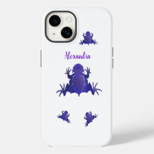 Purple and White Frogs iPhone 14 Case