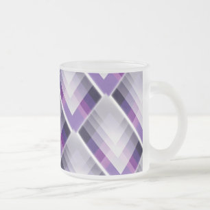 Purple and white frosted glass coffee mug