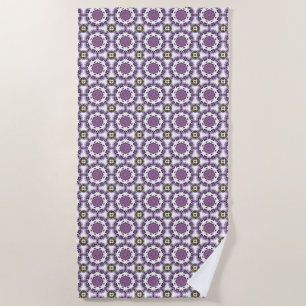 Purple and white geometric mandala pattern Towel