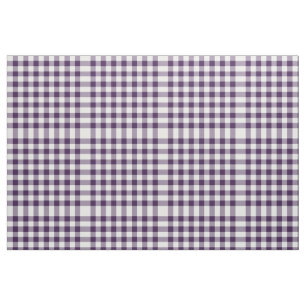 Purple and White Gingham Block Pattern Fabric