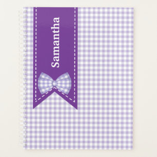 Purple and White Gingham Custom Planner