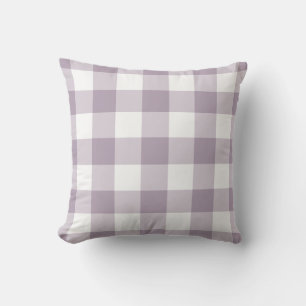 Purple and White Gingham Pattern Chequered Cushion