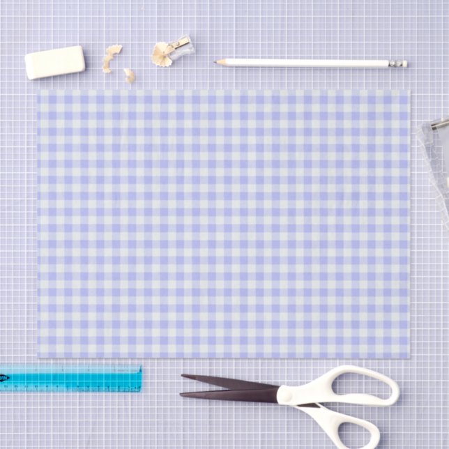 Purple and white Gingham plaid Tissue Paper (Craft)
