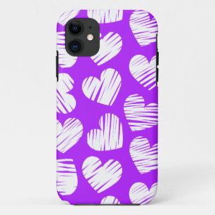 Purple and white hearts iPhone 5 Case