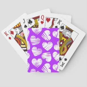 Purple and white hearts Playing Cards