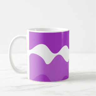 Purple and white horizontal waves pattern coffee mug