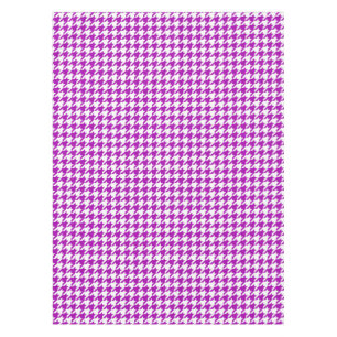 Purple and White Houndstooth Check Tablecloth