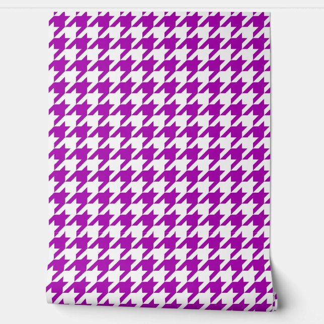 Purple and White Houndstooth Check Wallpaper (Unrolling)