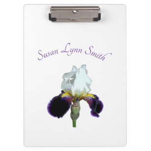 Purple and White Iris Clipboard